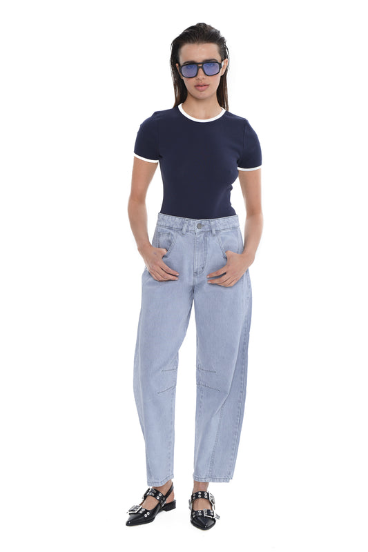 Rumi Baloon Denim / Platinum Grey