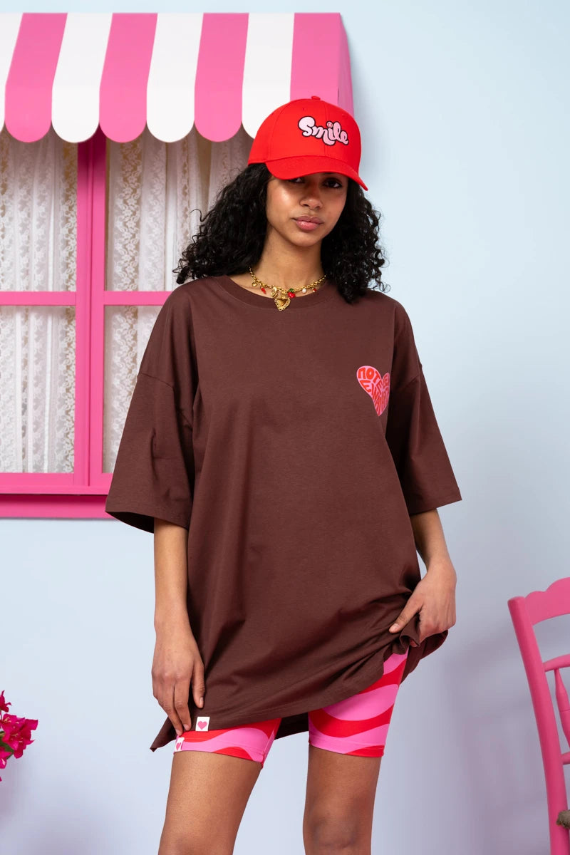 T-shirt Blouse Brown “Ποτέ Δεν Είναι Αργά” Κοντομάνικο Μπλουζάκι Petit Boutik