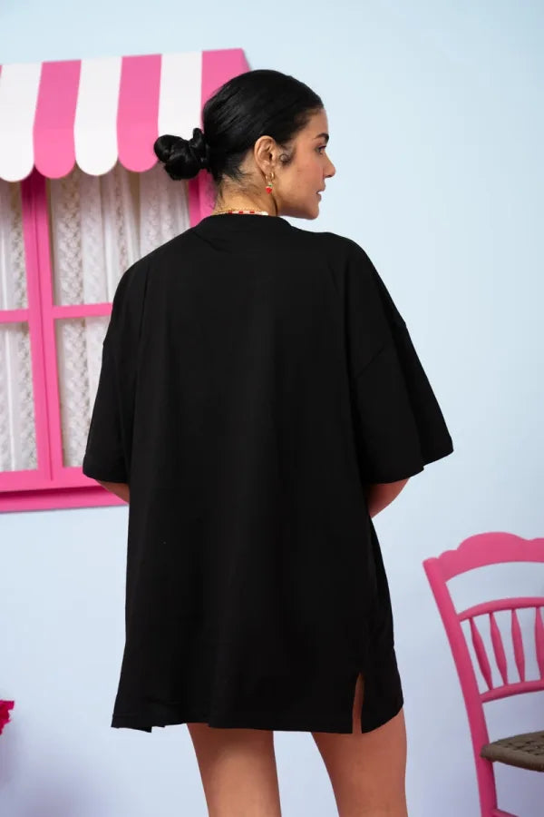 T-shirt Blouse Μαύρο “Τζουρτζουκλίδικο Καλοκαίρι” Κοντομάνικο Μπλουζάκι Petit Boutik