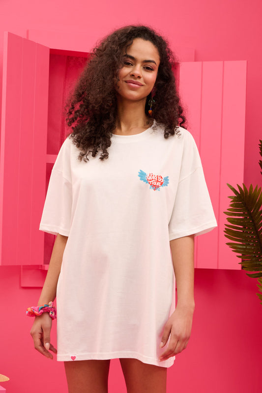 T-shirt Blouse “Όλα Θα Πάνε Καλά” Άσπρο Κοντομάνικο Μπλουζάκι Petit Boutik