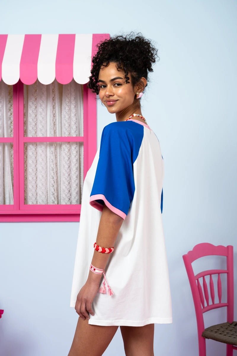 T-shirt Reglan Blouse White Blue “Τα Καλύτερα Τα Ζεις Κάτω Από Τον Ήλιο” Κοντομάνικο Μπλουζάκι Petit Boutik