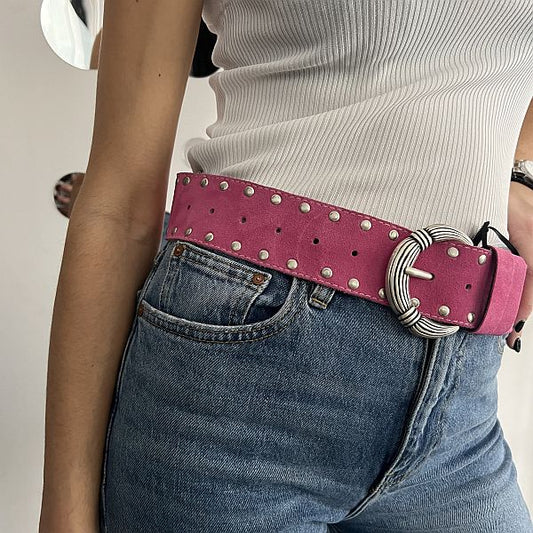 Icon Fuchsia Leather Belt